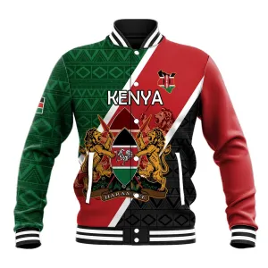 Personalised Kenya Baseball Jacket Flag Style - African Pattern LT15