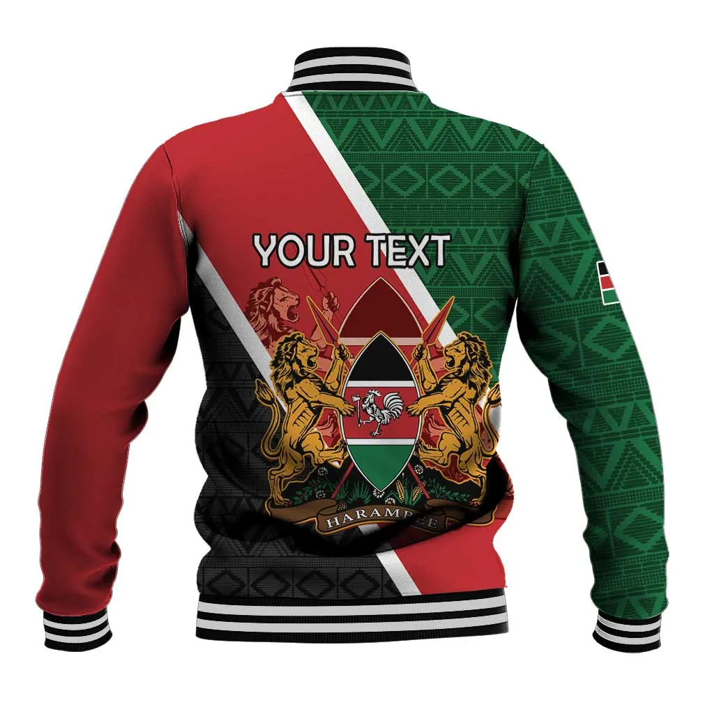 Personalised Kenya Baseball Jacket Flag Style - African Pattern LT15