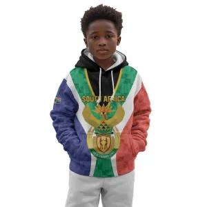 Personalised South Africa Kid Hoodie Coat Of Arms Flag Style LT15