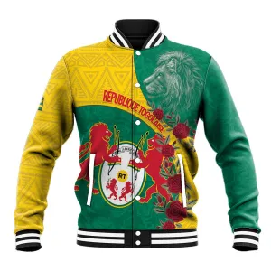 Personalised Togo Baseball Jacket Coat Of Arms - African Mix Rose Pattern LT15