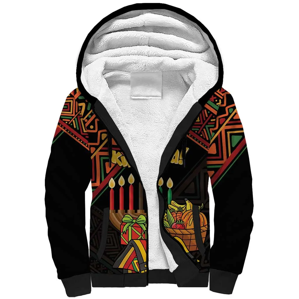 Personalized African Happy Kwanzaa Sherpa Hoodie LT01