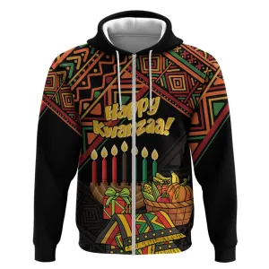 Personalized African Happy Kwanzaa Zip Hoodie LT01