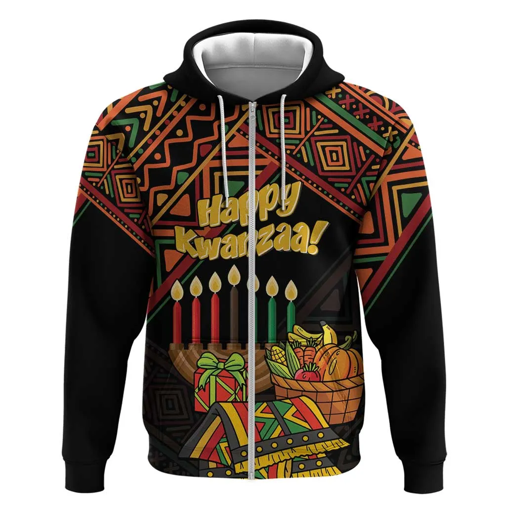 Personalized African Happy Kwanzaa Zip Hoodie LT01