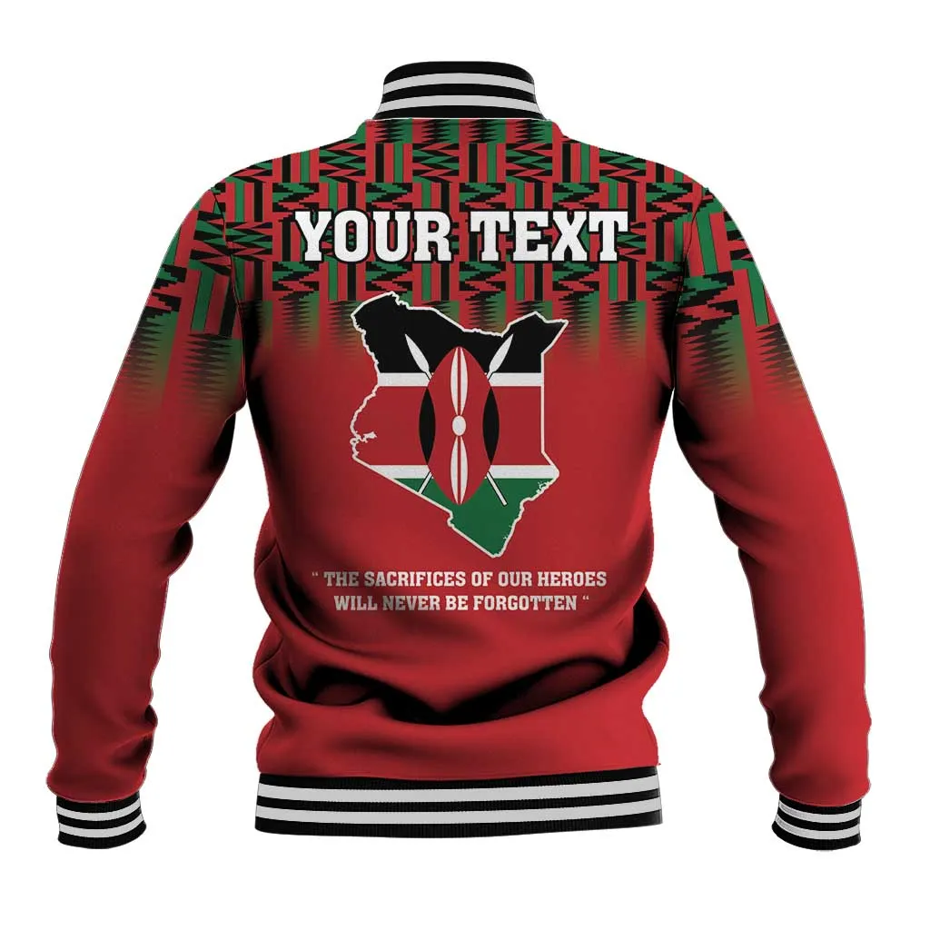 Personalized Afro Kenya Mashujaa Day Baseball Jacket Mzee Jomo Kenyatta With Coat Of Arms LT18
