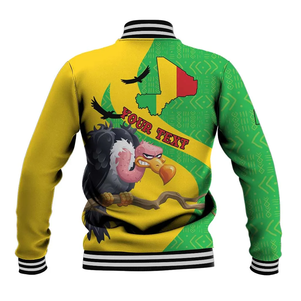 Personalized Afro Mali Vulture Baseball Jacket Flag Map - Bogolan Pattern LT15