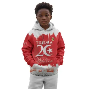 Personalized Afro Tunisia Kid Hoodie Happy 69th Anniversary Independence LT15