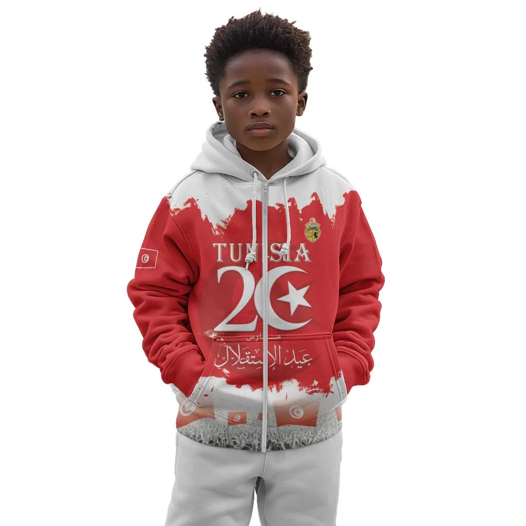 Personalized Afro Tunisia Kid Hoodie Happy 69th Anniversary Independence LT15