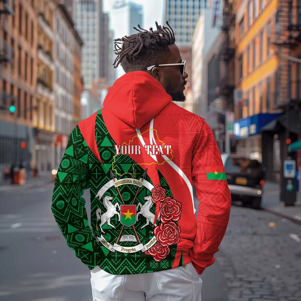 Personalized Burkina Faso Republic Day Zip Hoodie Bogolan Mudcloth - Coat Of Arms Design LT14