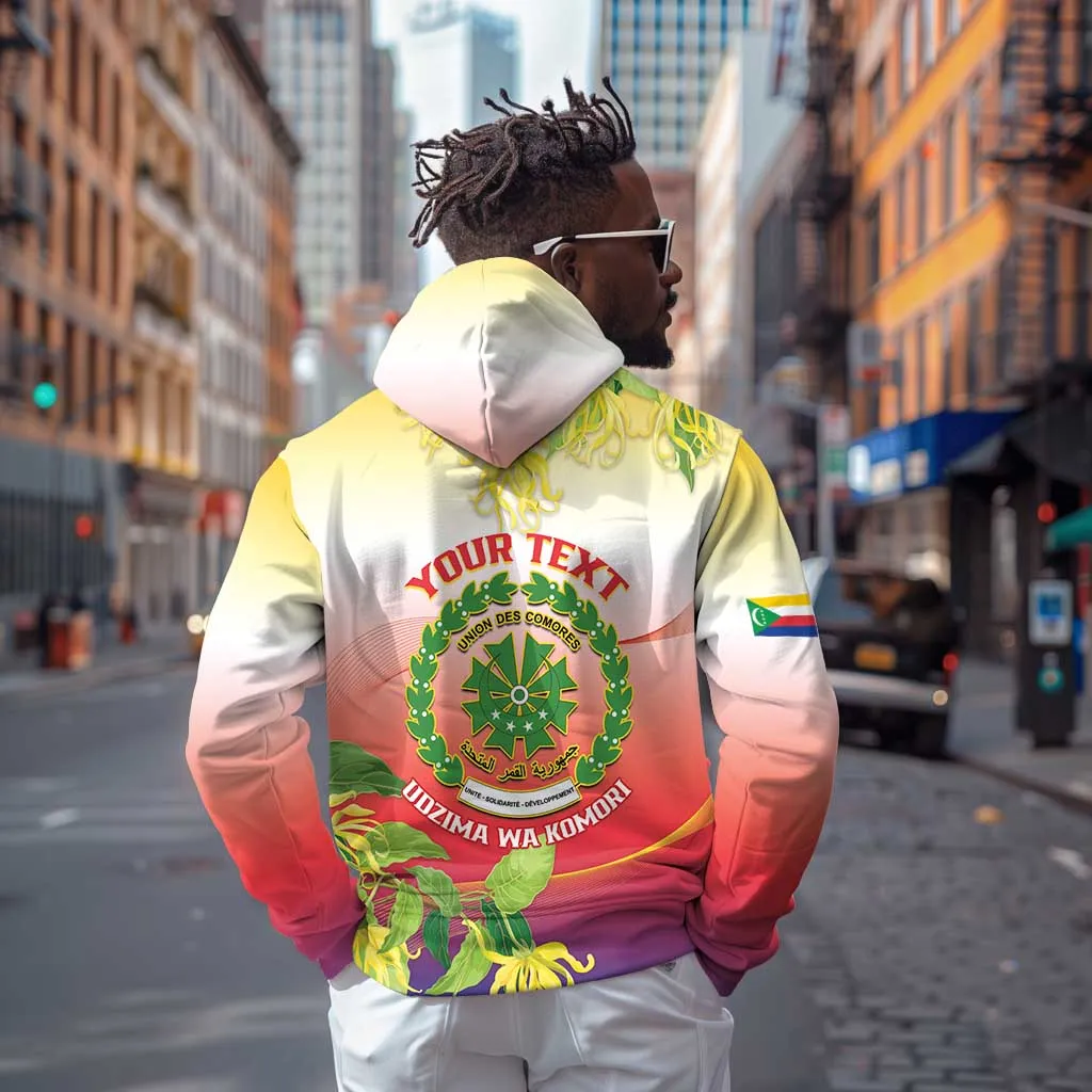 Personalized Comoros Zip Hoodie Coat Of Arms Mix Ylang Ylang Flower LT14