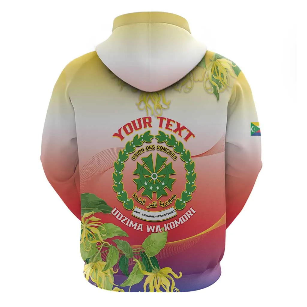 Personalized Comoros Zip Hoodie Coat Of Arms Mix Ylang Ylang Flower LT14