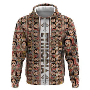 Personalized Ethiopia Zip Hoodie Ethiopian Tewahedo Angel Orthodox LT15
