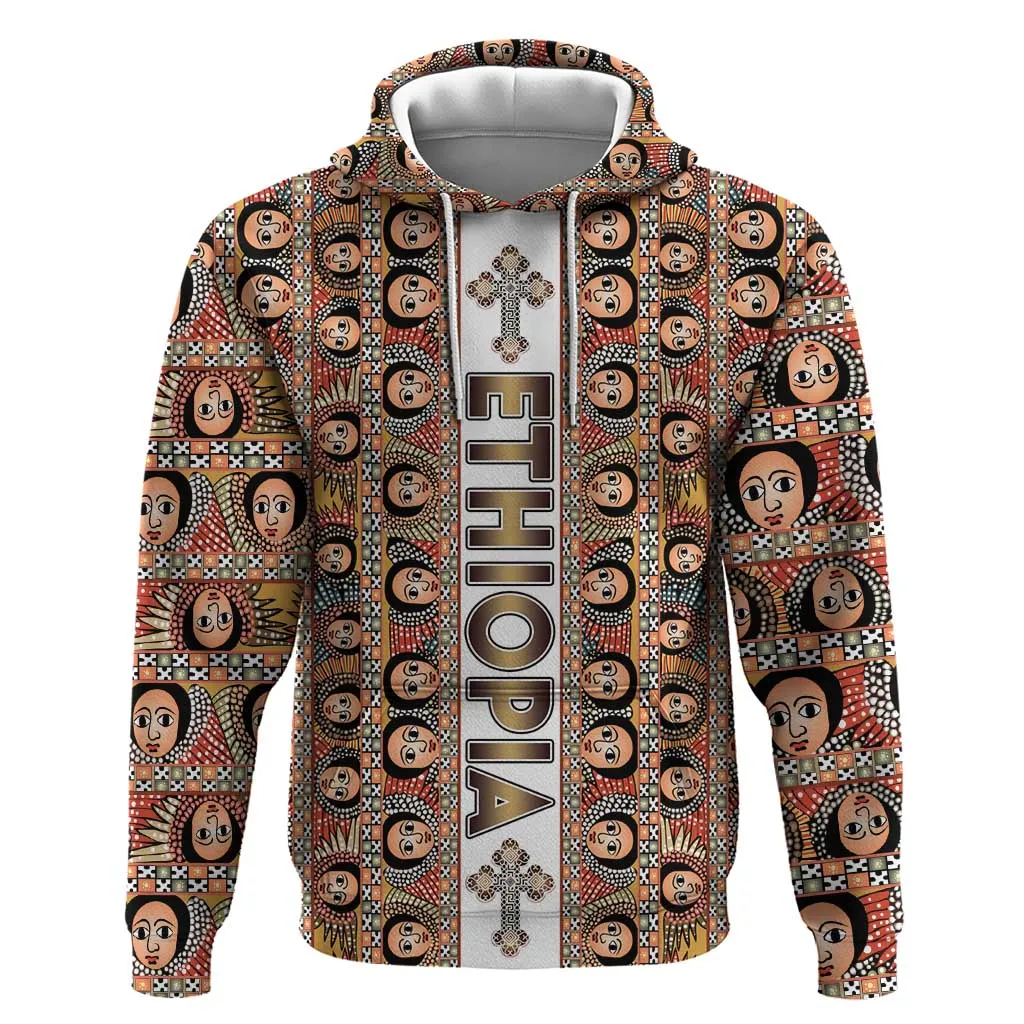 Personalized Ethiopia Zip Hoodie Ethiopian Tewahedo Angel Orthodox LT15