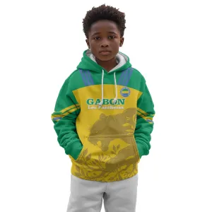 Personalized Gabon Football Kid Hoodie Allez Les Pantheres LT14
