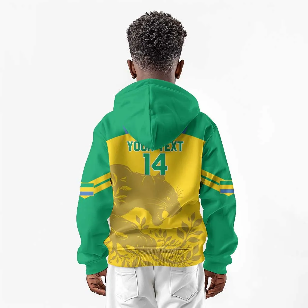 Personalized Gabon Football Kid Hoodie Allez Les Pantheres LT14