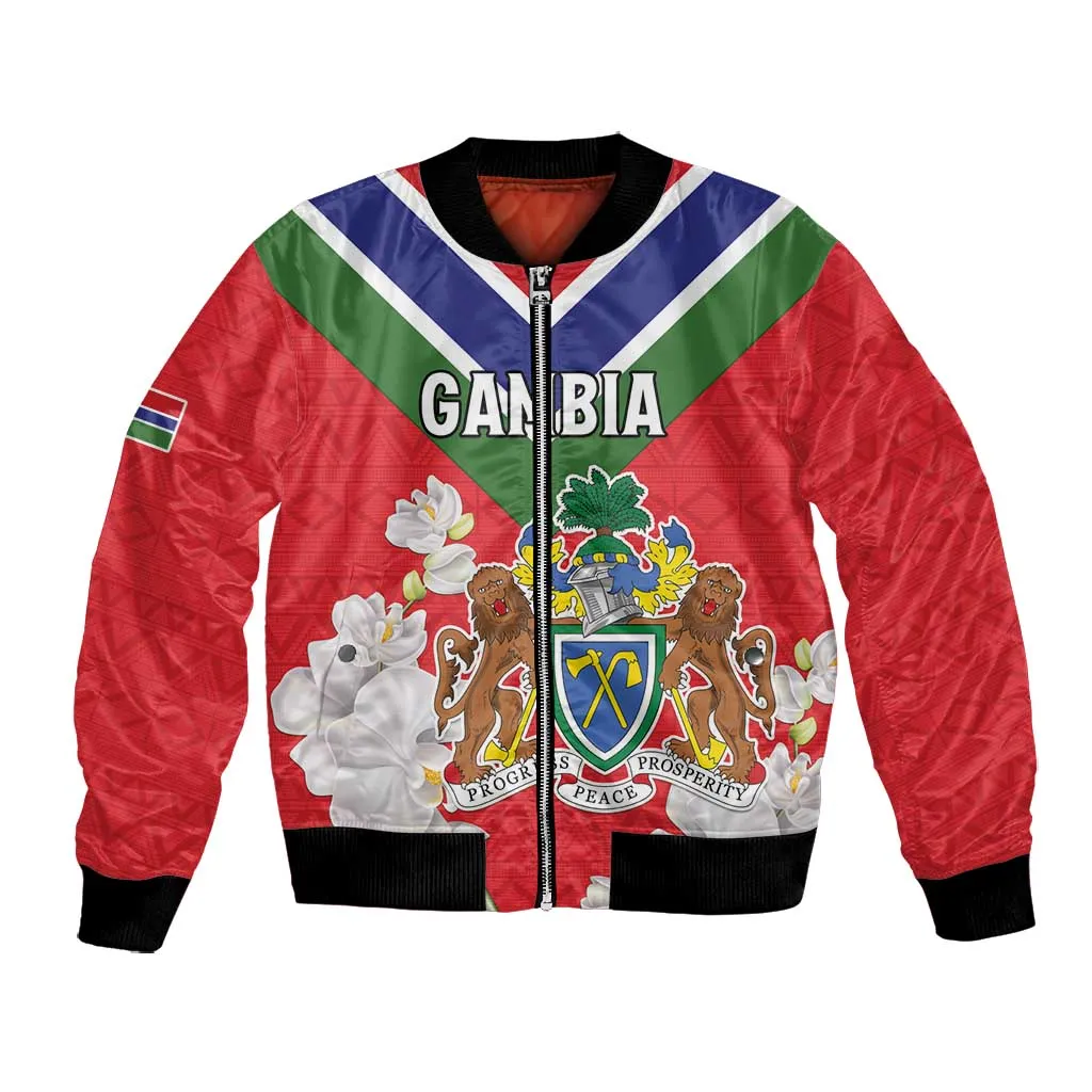 Personalized Gambia Bomber Jacket Coat Of Arms - African Pattern LT15