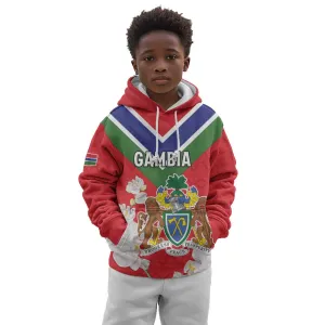 Personalized Gambia Kid Hoodie Coat Of Arms - African Pattern LT15