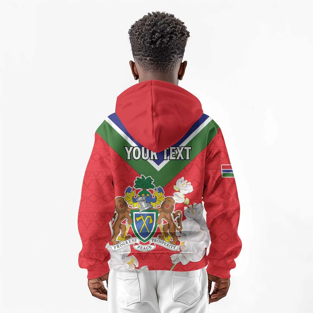 Personalized Gambia Kid Hoodie Coat Of Arms - African Pattern LT15
