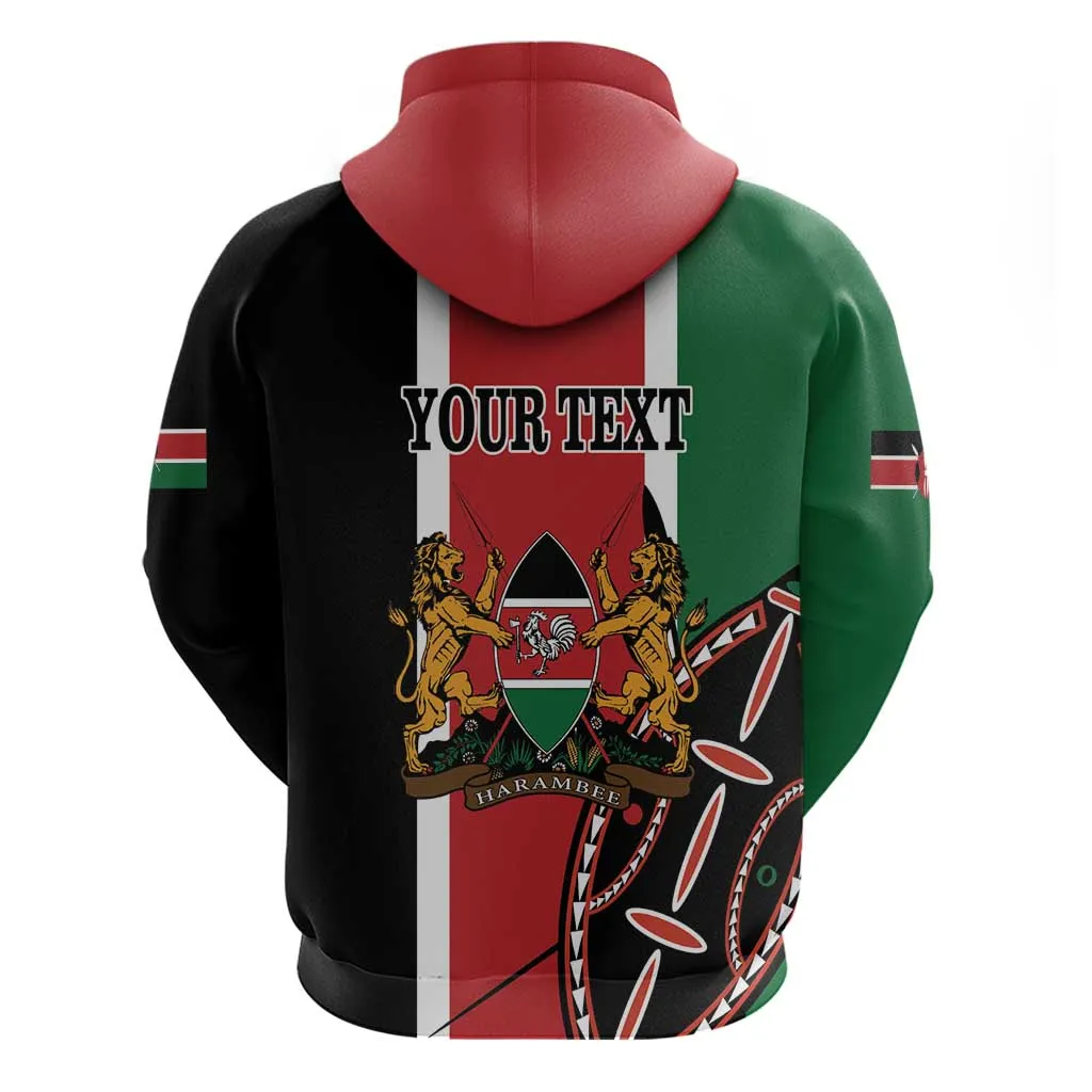 Personalized Jamhuri Day Zip Hoodie Kenya Map With African Shield LT18