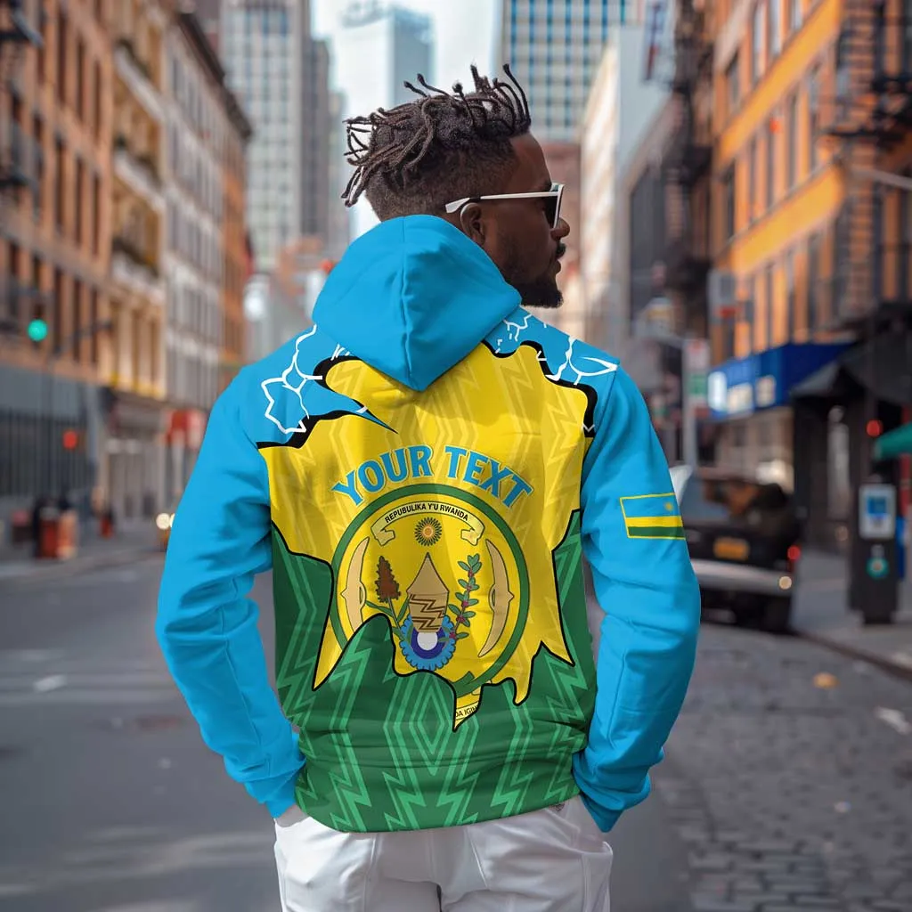 Personalized Jamhuri ya Rwanda Zip Hoodie Coat Of Arms Imigongo Pattern LT15