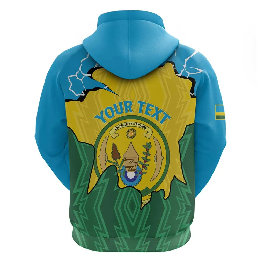 Personalized Jamhuri ya Rwanda Zip Hoodie Coat Of Arms Imigongo Pattern LT15