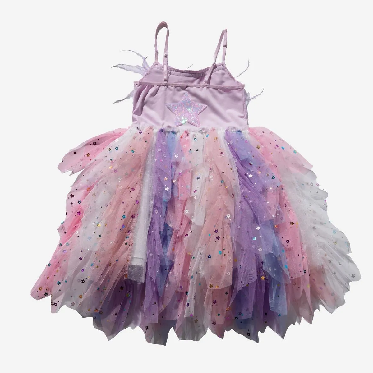 Petite Hailey Fur Waved Tutu Dress - Purple
