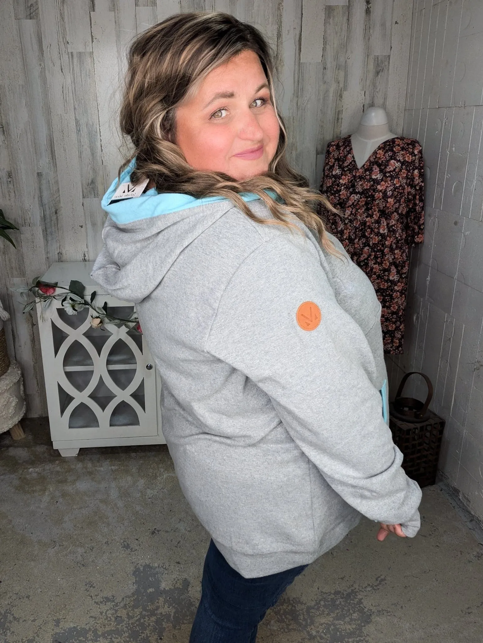PHC- Gray Triple Stretch Halfzip w/Aqua Accents