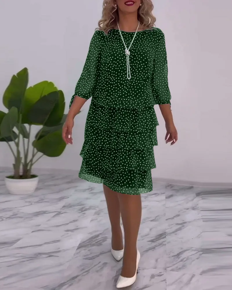 Pilar® | Festive layered polka dot dress
