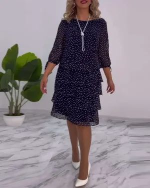 Pilar® | Festive layered polka dot dress