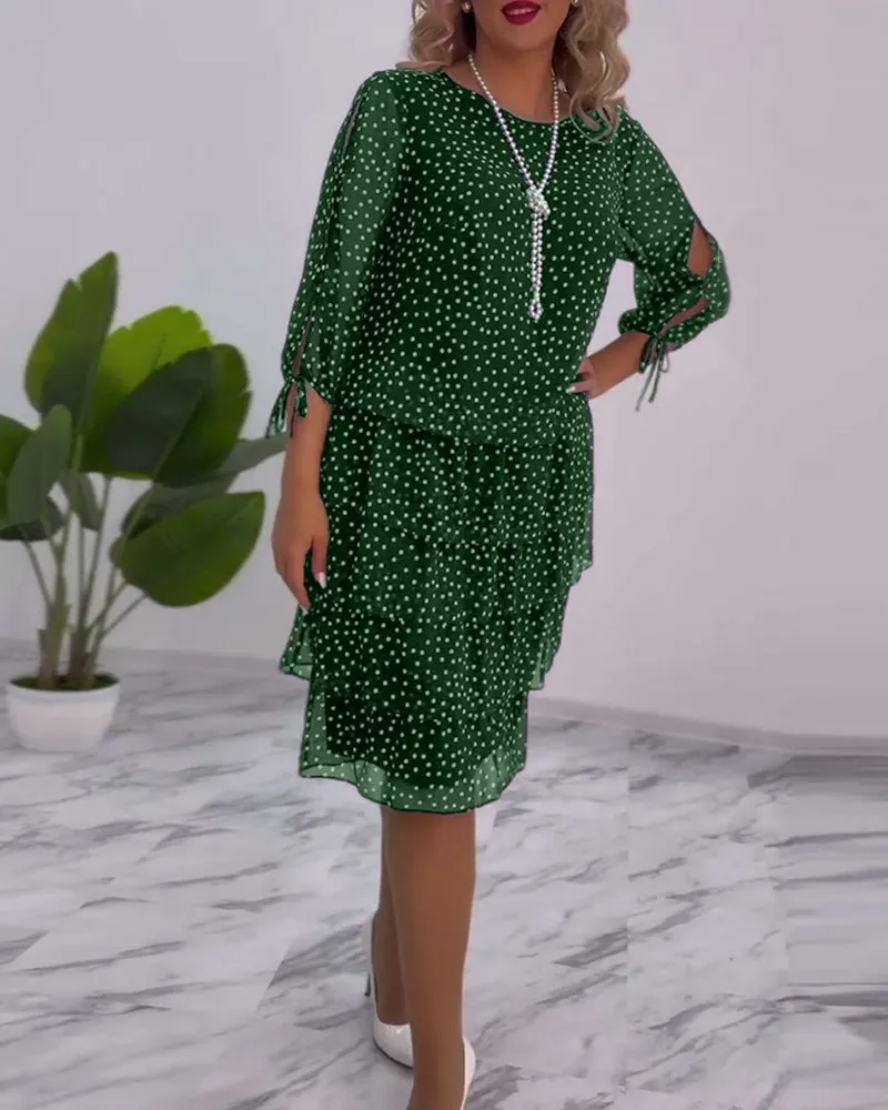 Pilar® | Festive layered polka dot dress
