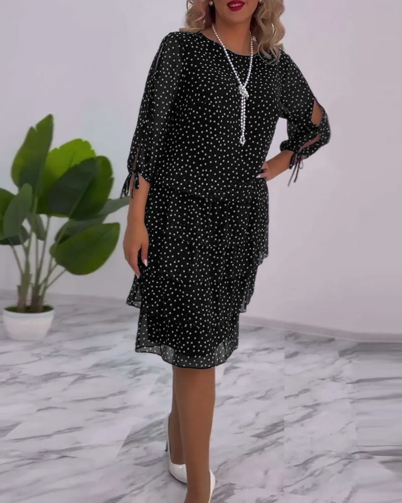 Pilar® | Festive layered polka dot dress