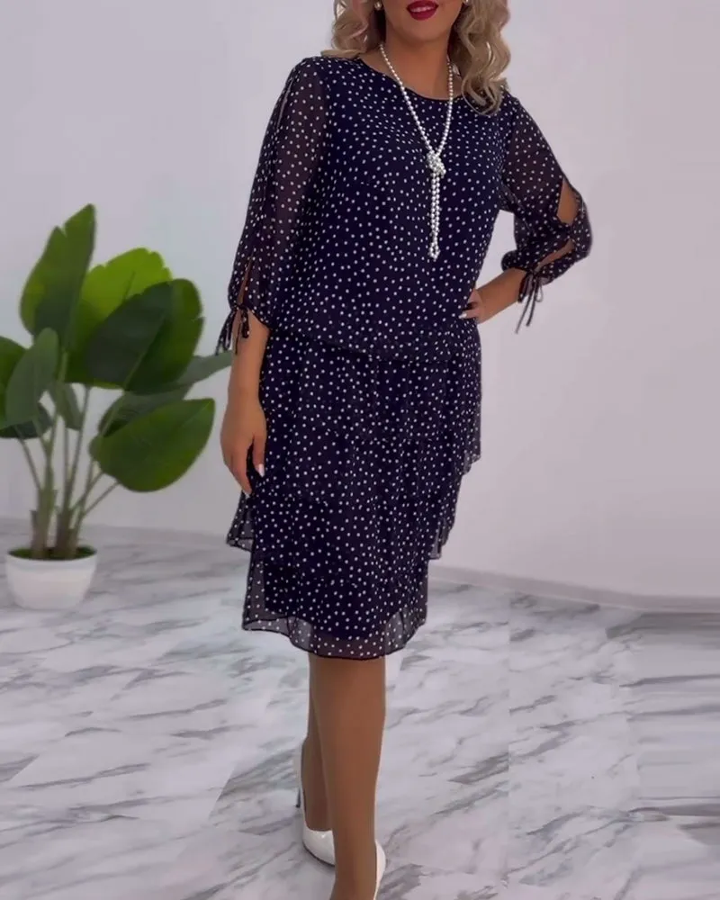 Pilar® | Festive layered polka dot dress