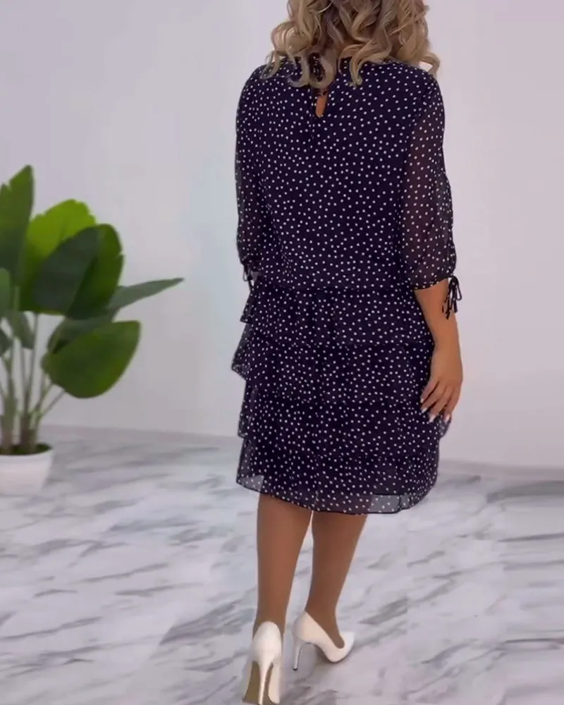 Pilar® | Festive layered polka dot dress