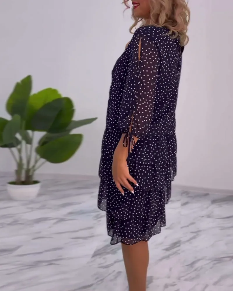 Pilar® | Festive layered polka dot dress