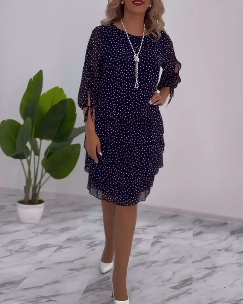 Pilar® | Festive layered polka dot dress