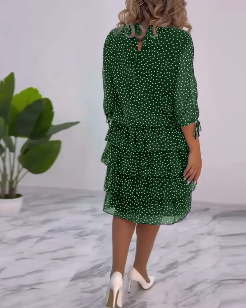 Pilar® | Festive layered polka dot dress