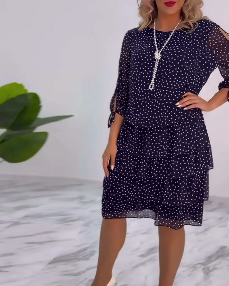Pilar® | Festive layered polka dot dress