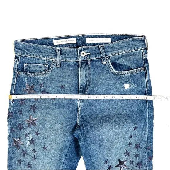 Pilcro and the Letterpress Anthropologie Boyfriend Star Embroidered Sequin Jeans