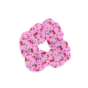 Pink Wayward Cherry Velvet Scrunchie