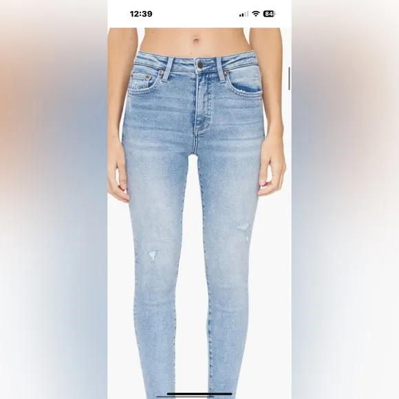 PISTOLA DISTRESSED HIGH WAIST SKINNY JEANS SIZE 27