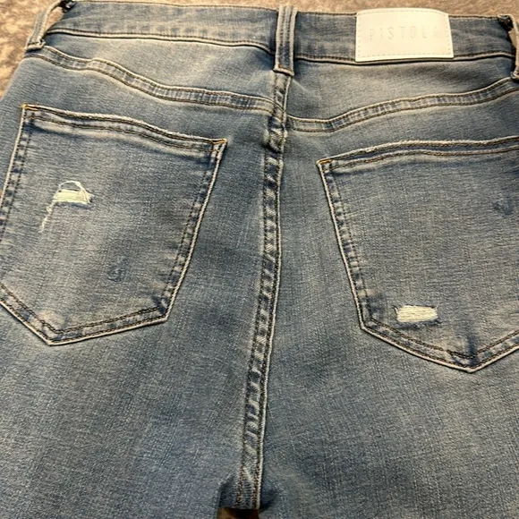 PISTOLA DISTRESSED HIGH WAIST SKINNY JEANS SIZE 27