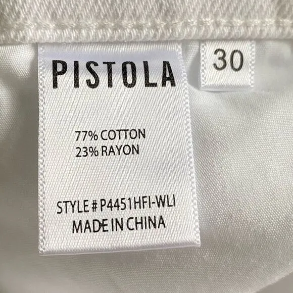 Pistola Nova Relaxed High Rise Cut Off Jean Shorts White Lightning Size 30 NWT