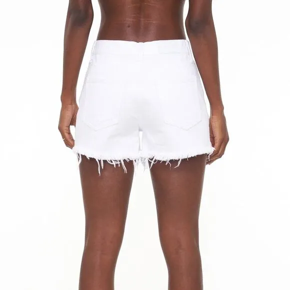 Pistola Nova Relaxed High Rise Cut Off Jean Shorts White Lightning Size 30 NWT