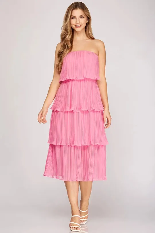 Pleated Layered Dress