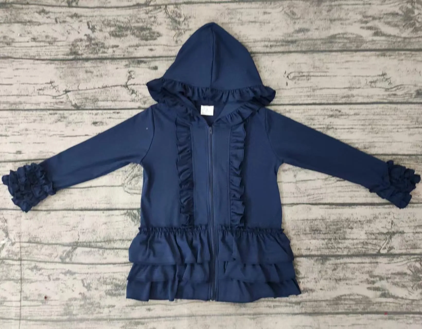 Pre order ruffle zip jackets NAVY 4-6 week tat