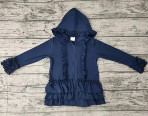Pre order ruffle zip jackets NAVY 4-6 week tat