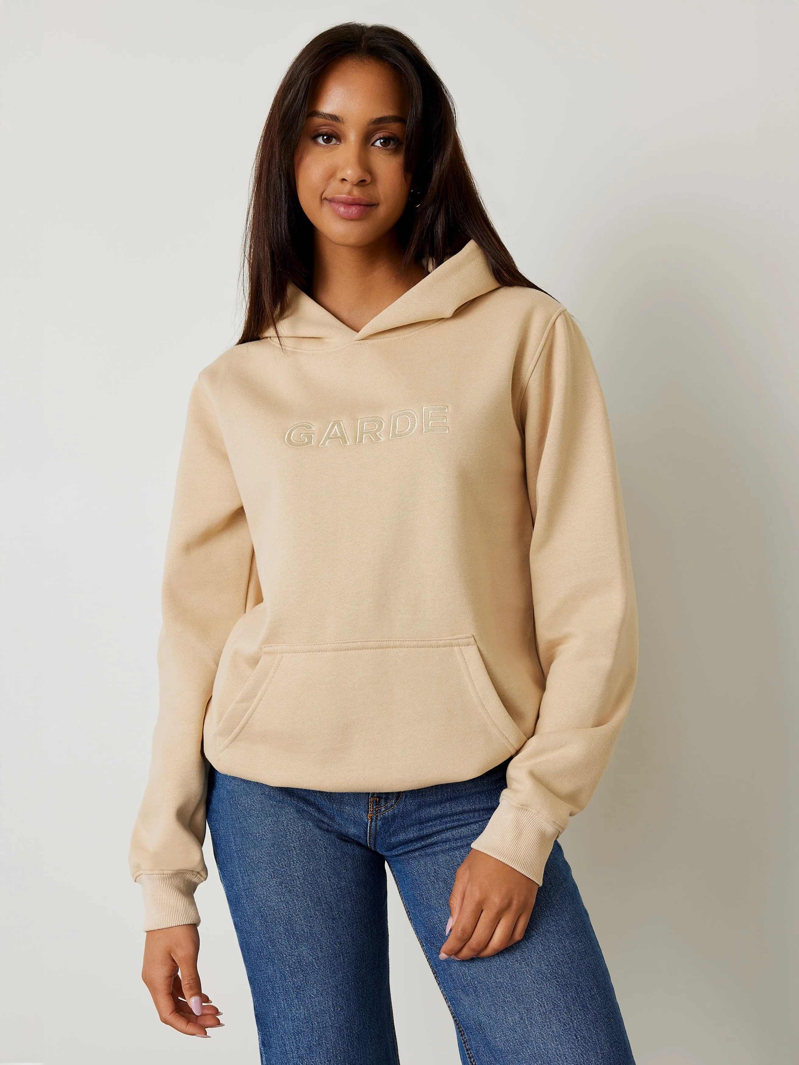 Premium Heavyweight Hoodie - GARDE Broderie - Beige