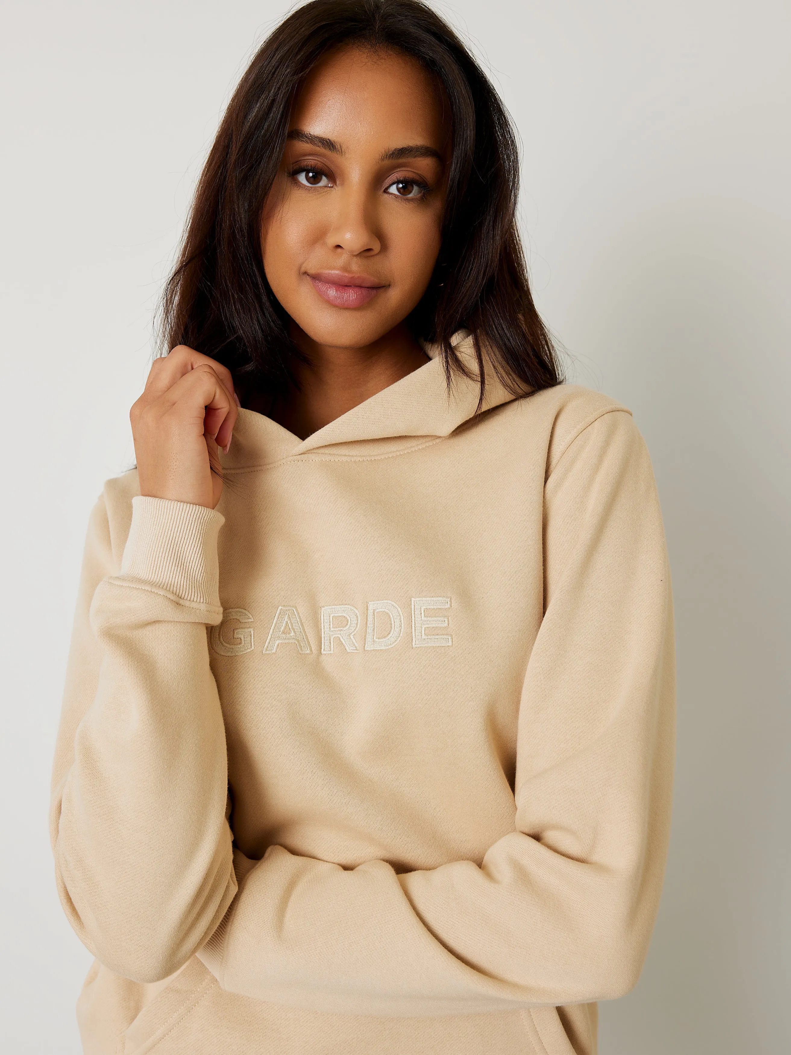 Premium Heavyweight Hoodie - GARDE Broderie - Beige