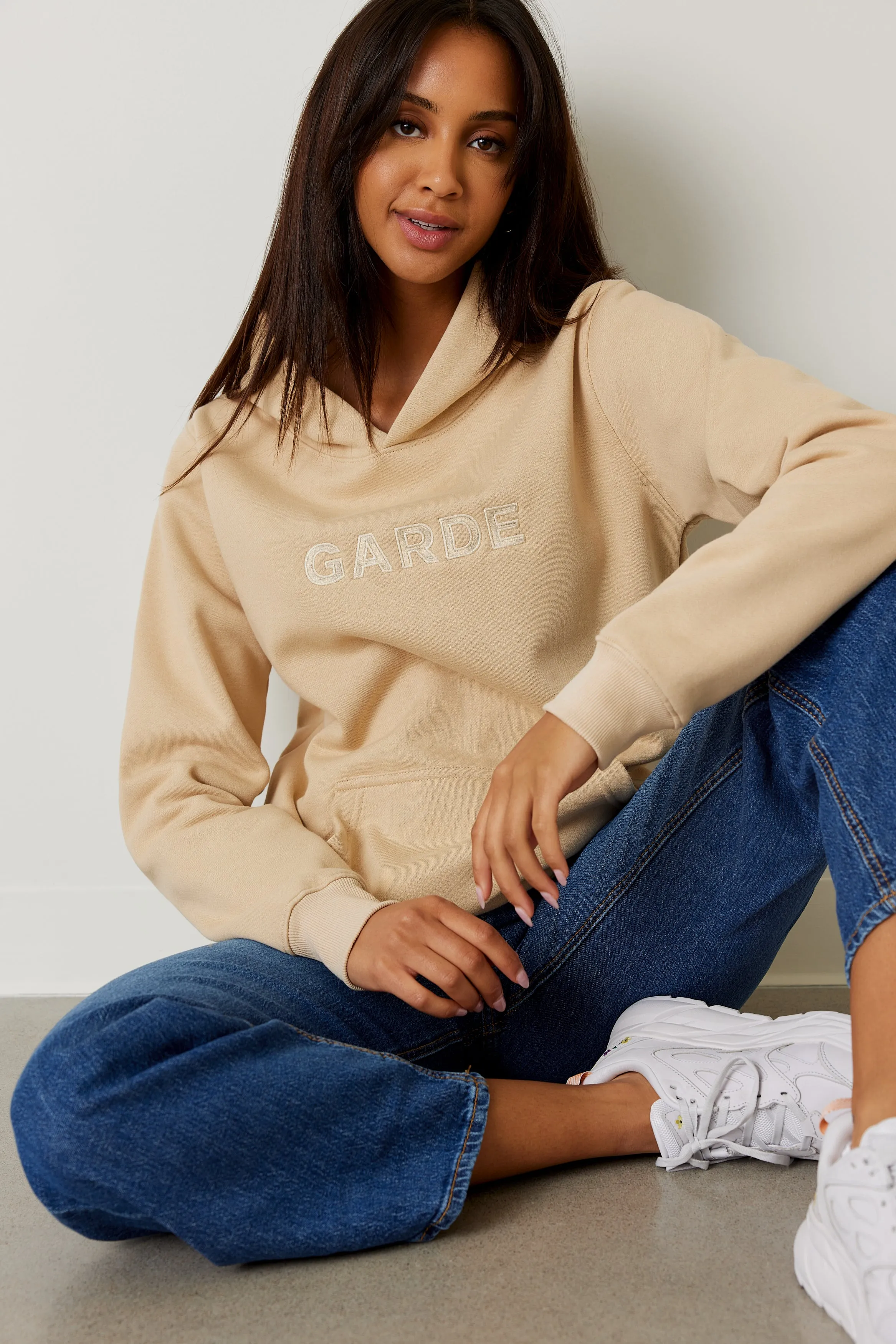 Premium Heavyweight Hoodie - GARDE Broderie - Beige