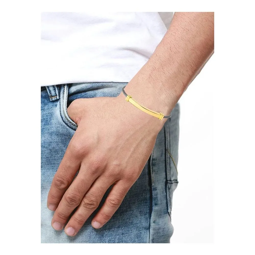 Premium Quality Stainless Steel Gold Plated Fashion Bracelet Bangle for Men & Women