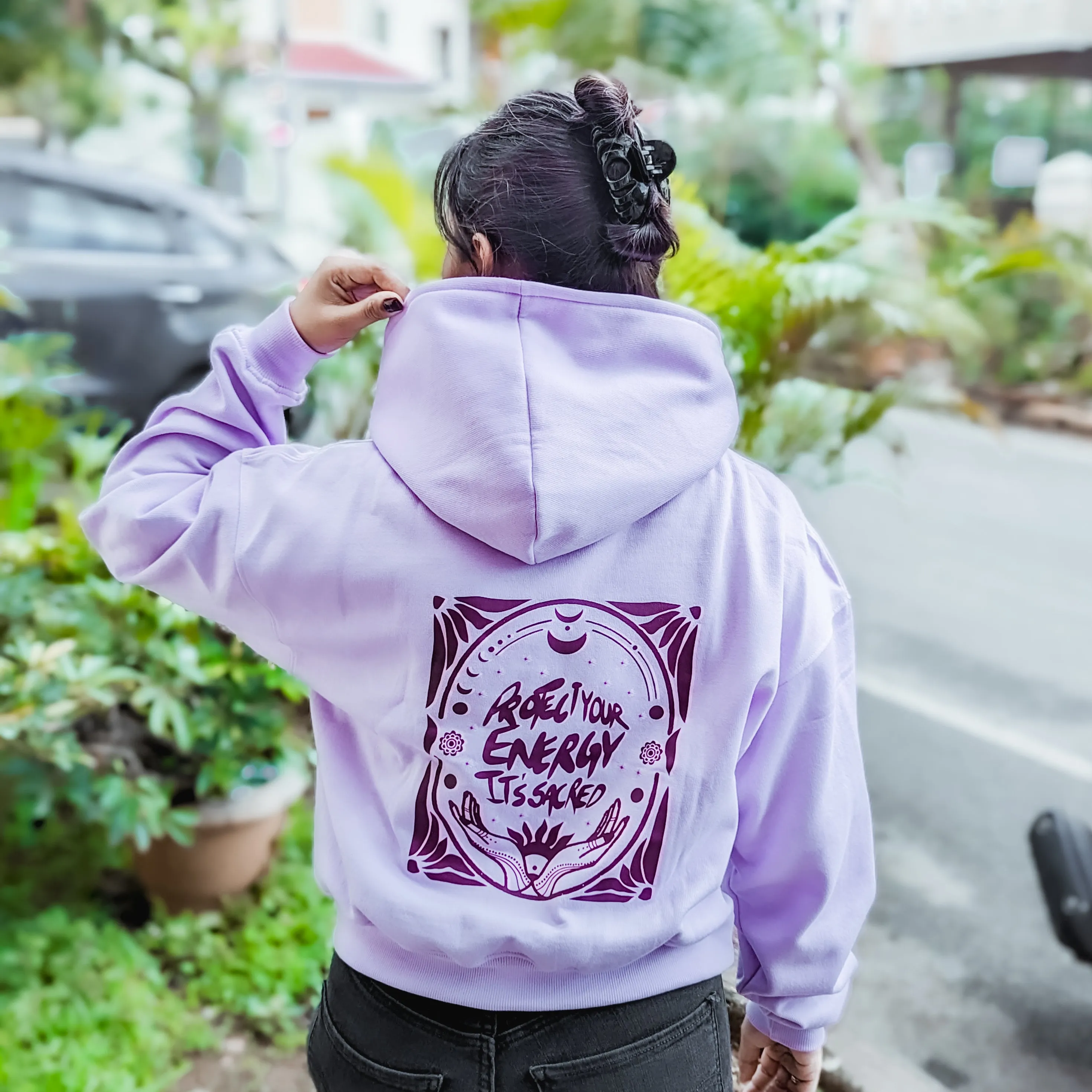 Protect Your Energy - Lavender Colour Hoodie
